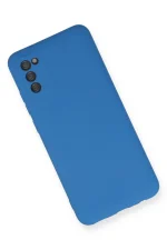 Newface Samsung Galaxy A03S Kılıf Nano içi Kadife Silikon - Mavi - Görsel 2