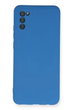 Newface Samsung Galaxy A03S Kılıf Nano içi Kadife Silikon - Mavi