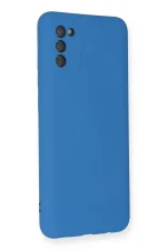 Newface Samsung Galaxy A03S Kılıf Nano içi Kadife Silikon - Mavi - Görsel 3
