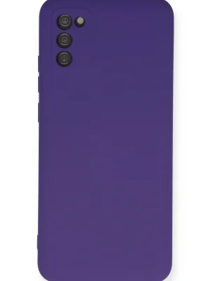 Newface Samsung Galaxy A03S Kılıf Nano içi Kadife Silikon - Mor