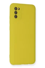 Newface Samsung Galaxy A03S Kılıf Nano içi Kadife Silikon - Sarı - Görsel 3