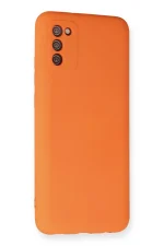Newface Samsung Galaxy A03S Kılıf Nano içi Kadife Silikon - Turuncu - Görsel 2