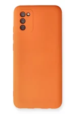 Newface Samsung Galaxy A03S Kılıf Nano içi Kadife Silikon - Turuncu