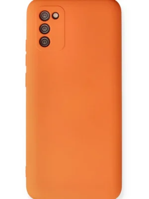 Newface Samsung Galaxy A03S Kılıf Nano içi Kadife Silikon - Turuncu
