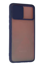 Newface Samsung Galaxy A03S Kılıf Palm Buzlu Kamera Sürgülü Silikon - Lacivert - Görsel 3