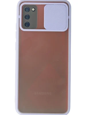 Newface Samsung Galaxy A03S Kılıf Palm Buzlu Kamera Sürgülü Silikon - Lila