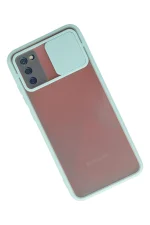 Newface Samsung Galaxy A03S Kılıf Palm Buzlu Kamera Sürgülü Silikon - Turkuaz - Görsel 2