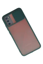 Newface Samsung Galaxy A03S Kılıf Palm Buzlu Kamera Sürgülü Silikon - Yeşil - Görsel 2