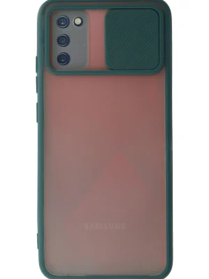 Newface Samsung Galaxy A03S Kılıf Palm Buzlu Kamera Sürgülü Silikon - Yeşil