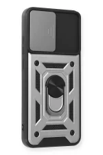 Newface Samsung Galaxy A03S Kılıf Pars Lens Yüzüklü Silikon - Gümüş - Görsel 2