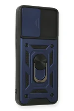 Newface Samsung Galaxy A03S Kılıf Pars Lens Yüzüklü Silikon - Lacivert - Görsel 2