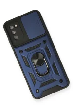 Newface Samsung Galaxy A03S Kılıf Pars Lens Yüzüklü Silikon - Lacivert - Görsel 3