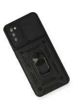 Newface Samsung Galaxy A03S Kılıf Pars Lens Yüzüklü Silikon - Siyah - Görsel 3