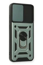 Newface Samsung Galaxy A03S Kılıf Pars Lens Yüzüklü Silikon - Yeşil - Görsel 2