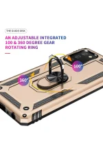 Newface Samsung Galaxy A03S Kılıf Sofya Yüzüklü Silikon Kapak - Gold - Görsel 5