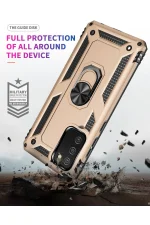 Newface Samsung Galaxy A03S Kılıf Sofya Yüzüklü Silikon Kapak - Gold - Görsel 8