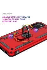 Newface Samsung Galaxy A03S Kılıf Sofya Yüzüklü Silikon Kapak - Kırmızı - Görsel 5