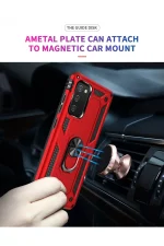 Newface Samsung Galaxy A03S Kılıf Sofya Yüzüklü Silikon Kapak - Kırmızı - Görsel 7