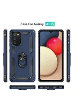 Newface Samsung Galaxy A03S Kılıf Sofya Yüzüklü Silikon Kapak - Lacivert - Görsel 3