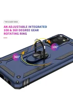 Newface Samsung Galaxy A03S Kılıf Sofya Yüzüklü Silikon Kapak - Lacivert - Görsel 5