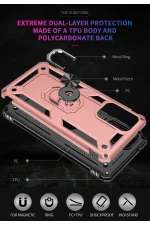 Newface Samsung Galaxy A03S Kılıf Sofya Yüzüklü Silikon Kapak - Rose - Görsel 6