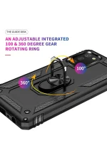 Newface Samsung Galaxy A03S Kılıf Sofya Yüzüklü Silikon Kapak - Siyah - Görsel 5