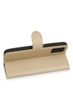 Newface Samsung Galaxy A03S Kılıf Trend S Plus Kapaklı Kılıf - Gold - Görsel 3