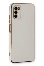 Newface Samsung Galaxy A03S Kılıf Volet Silikon - Beyaz