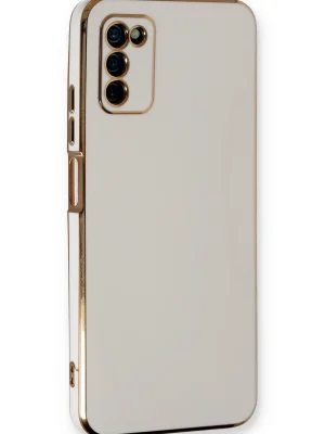Newface Samsung Galaxy A03S Kılıf Volet Silikon - Beyaz