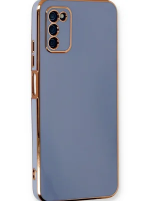 Newface Samsung Galaxy A03S Kılıf Volet Silikon - Mavi