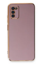Newface Samsung Galaxy A03S Kılıf Volet Silikon - Mor - Görsel 2
