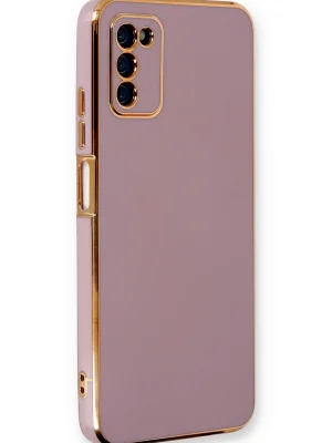 Newface Samsung Galaxy A03S Kılıf Volet Silikon - Mor