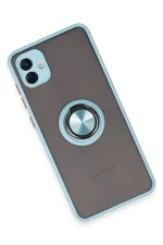 Newface Samsung Galaxy A04 Kılıf Montreal Yüzüklü Silikon Kapak - Buz Mavi - Görsel 3