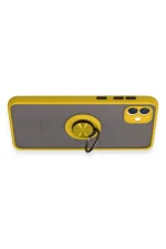 Newface Samsung Galaxy A04 Kılıf Montreal Yüzüklü Silikon Kapak - Sarı - Görsel 4