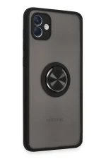 Newface Samsung Galaxy A04 Kılıf Montreal Yüzüklü Silikon Kapak - Siyah - Görsel 2