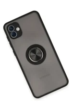 Newface Samsung Galaxy A04 Kılıf Montreal Yüzüklü Silikon Kapak - Siyah - Görsel 3