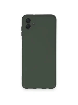 Newface Samsung Galaxy A04 Kılıf Nano içi Kadife Silikon - Koyu Yeşil