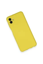 Newface Samsung Galaxy A04 Kılıf Nano içi Kadife Silikon - Sarı - Görsel 3