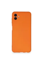 Newface Samsung Galaxy A04 Kılıf Nano içi Kadife Silikon - Turuncu