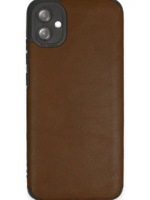 Newface Samsung Galaxy A04E Kılıf Loop Deri Silikon - Kahverengi