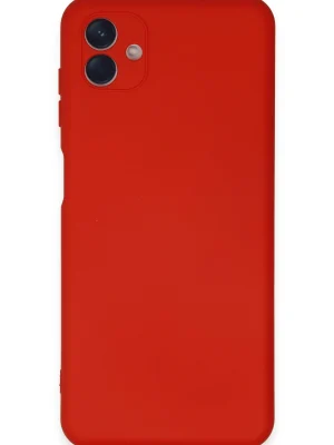Newface Samsung Galaxy A04E Kılıf Nano içi Kadife Silikon - Kırmızı