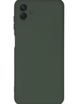Newface Samsung Galaxy A04E Kılıf Nano içi Kadife Silikon - Koyu Yeşil