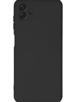 Newface Samsung Galaxy A04E Kılıf Nano içi Kadife Silikon - Siyah