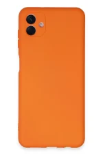 Newface Samsung Galaxy A04E Kılıf Nano içi Kadife Silikon - Turuncu