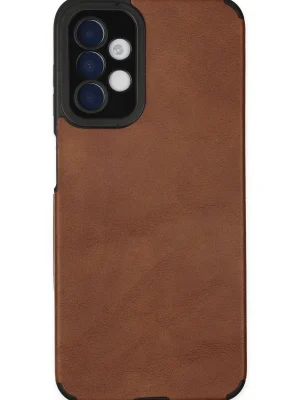 Newface Samsung Galaxy A04S Kılıf Loop Deri Silikon - Kahverengi