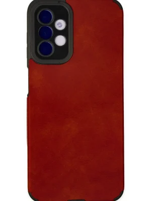 Newface Samsung Galaxy A04S Kılıf Loop Deri Silikon - Kırmızı