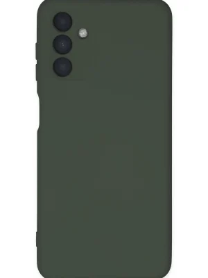 Newface Samsung Galaxy A04S Kılıf Nano içi Kadife Silikon - Koyu Yeşil
