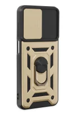 Newface Samsung Galaxy A04S Kılıf Pars Lens Yüzüklü Silikon - Gold - Görsel 2