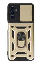 Newface Samsung Galaxy A04S Kılıf Pars Lens Yüzüklü Silikon - Gold