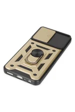 Newface Samsung Galaxy A04S Kılıf Pars Lens Yüzüklü Silikon - Gold - Görsel 4